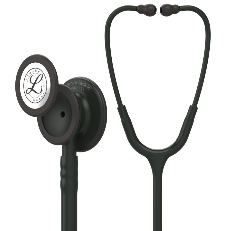 5803 3M Littmann Classic III Monitoring Stethoscope, All Black Edition (27″) – Student Medical Shop