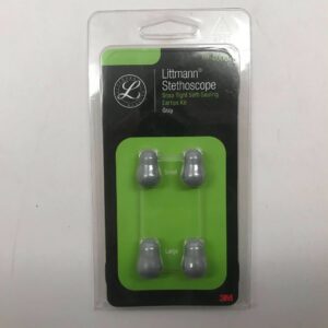 3M Littmann Spare Parts Kit, Snap Tight Soft-Sealing Eartips, Gray (Large and Small), 40002