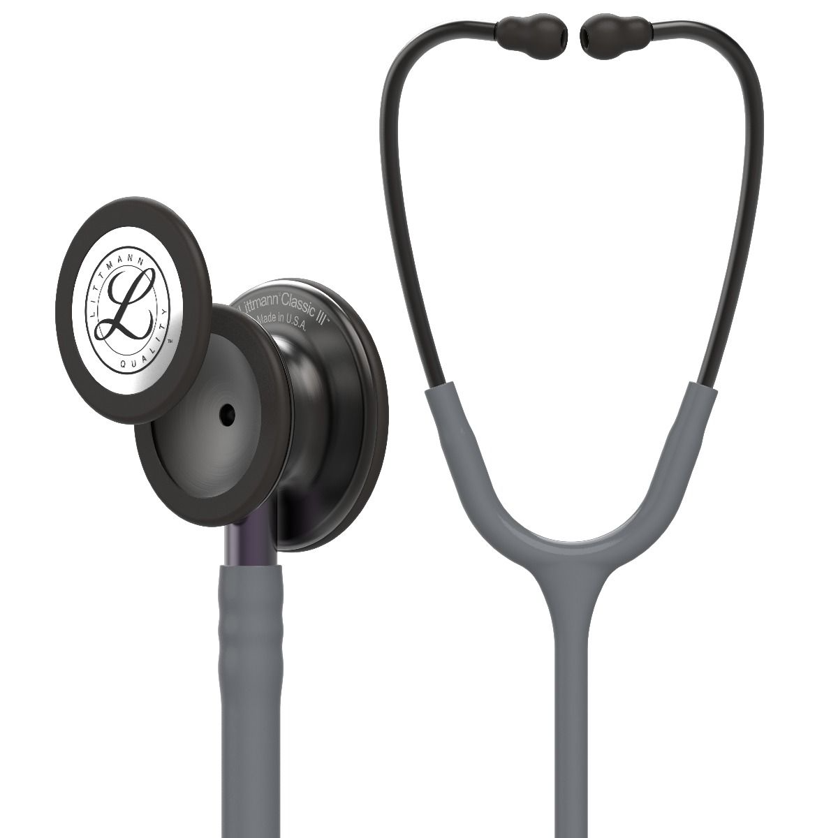 5873 3M Littmann Classic III Monitoring Stethoscope, Gray and Smoke w/Violet Gray Stem (27")