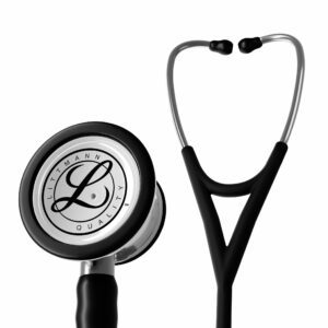 6177C Littmann Cardiology IV Diagnostic Stethoscope, Black and Mirror Satin Finish (27″)