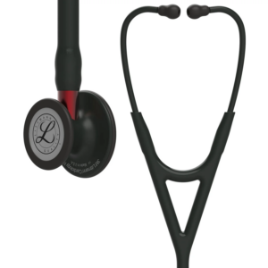 6200 3M Littmann Cardiology IV Diagnostic Stethoscope, Black and Black w/Red Stem (27″)