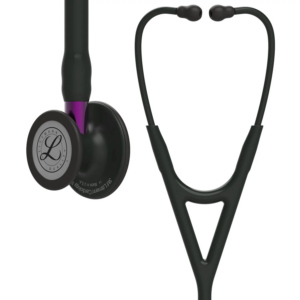 6203 3M Littmann Cardiology IV Diagnostic Stethoscope, Black and Black w/Violet Stem (27″)