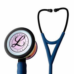 6242C Littmann Cardiology IV Diagnostic Stethoscope, Navy Blue and High-Polish Rainbow Satin Finish (27")