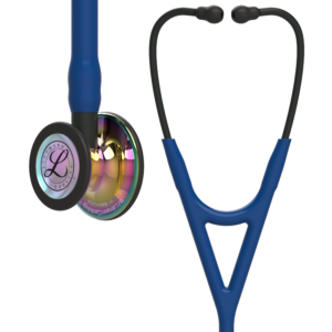 6242 3M Littmann Cardiology IV Diagnostic Stethoscope, Navy Blue and High-Polish Rainbow w/Black Stem (27")