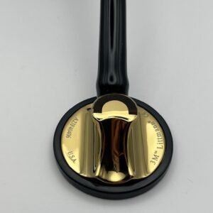 MIS-ENGRAVED 2175 3M Littmann Master Cardiology Stethoscope, Black & Brass (27″), 2175-MIS1