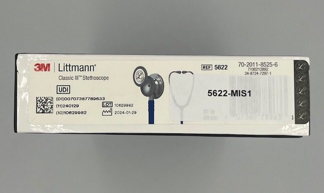 MIS-ENGRAVED 5622 3M Littmann Classic III Monitoring Stethoscope, Navy Blue (27″), 5622-MIS1 - Image 3
