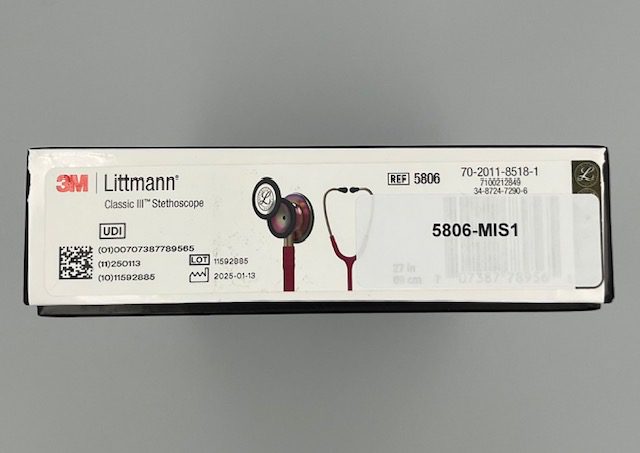 MIS-ENGRAVED 5806 3M Littmann Classic III Monitoring Stethoscope, Raspberry and Rainbow (27″), 5806-MIS1 - Image 3