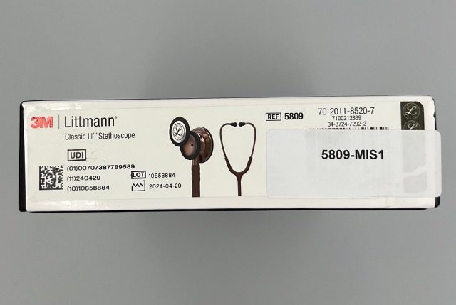 MIS-ENGRAVED 5809 3M Littmann Classic III Monitoring Stethoscope, Chocolate and Copper (27″), 5809-MIS1 - Image 3