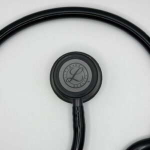MIS-ENGRAVED 5811 3M Littmann Classic III Monitoring Stethoscope, Black and Smoke (27″), 5811-MIS1