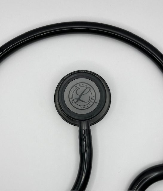 MIS-ENGRAVED 5811 3M Littmann Classic III Monitoring Stethoscope, Black and Smoke (27″), 5811-MIS1