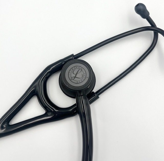 MIS-ENGRAVED 6163 3M Littmann Cardiology IV Diagnostic Stethoscope, All Black Edition (27″), 6163-MIS2