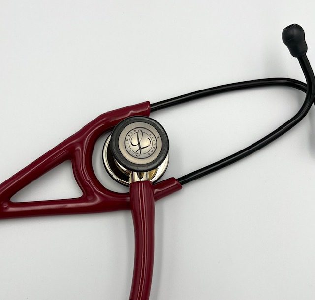MIS-ENGRAVED 6176 3M Littmann Cardiology IV Diagnostic Stethoscope, Burgundy and Champagne (27″), 6176-MIS1