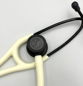 Mis-Engraved 6186C 3M Littmann Cardiology IV Diagnostic Stethoscope, Black Matte-finish Chestpiece, Alabaster Tube (27″), 6186C-MIS2