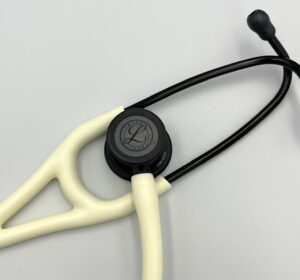 Mis-Engraved 6186C 3M Littmann Cardiology IV Diagnostic Stethoscope, Black Matte-finish Chestpiece, Alabaster Tube (27″), 6186C-MIS3