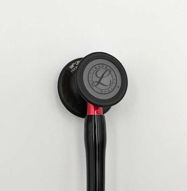 MIS-ENGRAVED 6200 3M Littmann Cardiology IV Diagnostic Stethoscope, Black and Black w/Red Stem (27″), 6200-MIS1 - Image 2