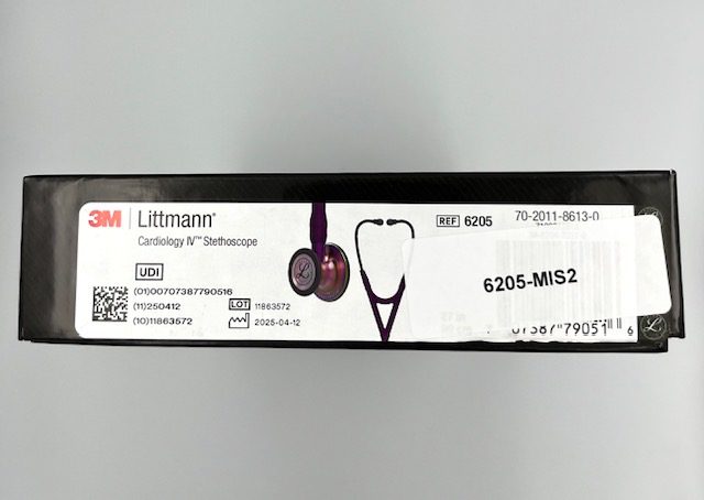 MIS-ENGRAVED 6205 3M Littmann Cardiology IV Diagnostic Stethoscope, Plum and Rainbow-Finish w/Violet Stem (27″), 6205-MIS2 - Image 3