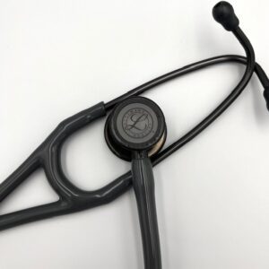 MIS-ENGRAVED 6238 3M Littmann Cardiology IV Diagnostic Stethoscope, Caribbean Blue and High-Polish Smoke w/Mirror Stem (27″), 6238-MIS1