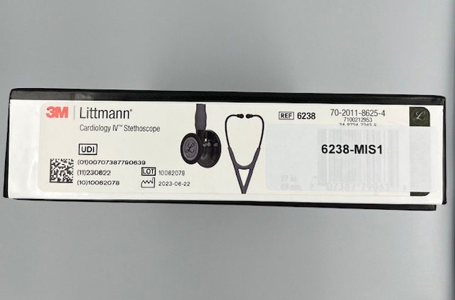 MIS-ENGRAVED 6238 3M Littmann Cardiology IV Diagnostic Stethoscope, Caribbean Blue and High-Polish Smoke w/Mirror Stem (27″), 6238-MIS1 - Image 3