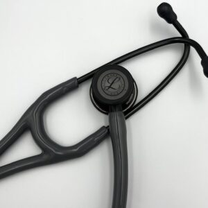 MIS-ENGRAVED 6238 3M Littmann Cardiology IV Diagnostic Stethoscope, Caribbean Blue and High-Polish Smoke w/Mirror Stem (27″), 6238-MIS2