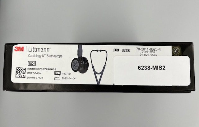 MIS-ENGRAVED 6238 3M Littmann Cardiology IV Diagnostic Stethoscope, Caribbean Blue and High-Polish Smoke w/Mirror Stem (27″), 6238-MIS2 - Image 3