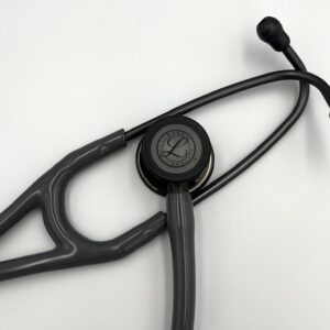 MIS-ENGRAVED 6238 3M Littmann Cardiology IV Diagnostic Stethoscope, Caribbean Blue and High-Polish Smoke w/Mirror Stem (27″), 6238-MIS3