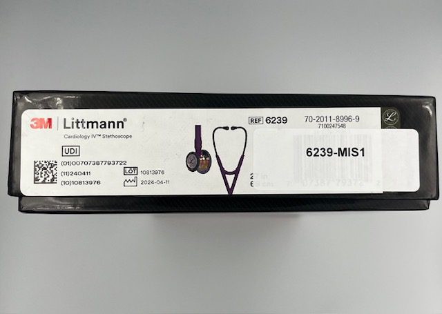 MIS-ENGRAVED 6239 3M Littmann Cardiology IV Diagnostic Stethoscope, Plum and High Polish Rainbow w/Violet (27″), 6239-MIS1 - Image 3