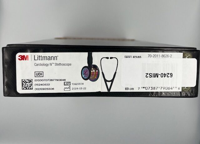 MIS-ENGRAVED 6240 3M Littmann Cardiology IV Diagnostic Stethoscope, Black and High-polish rainbow w/ Black Stem (27″), 6240-MIS2 - Image 3