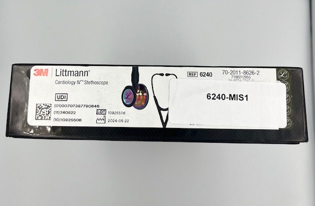 MIS-ENGRAVED 6240 3M Littmann Cardiology IV Diagnostic Stethoscope, Black and High-polish rainbow w/ Black Stem (27″), 6240-MIS1 - Image 3